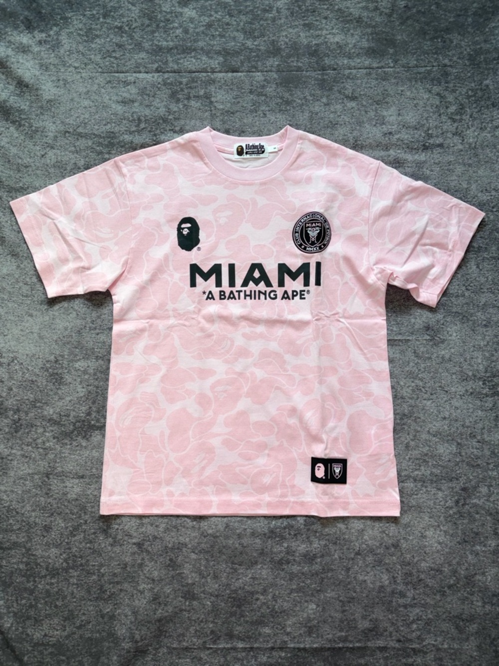 A Bathing Ape x Miami FC Pink Camo Logo Tee - Men's